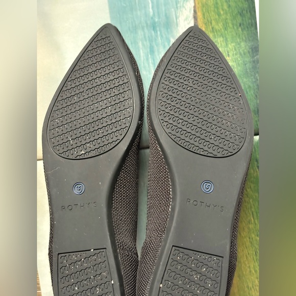Rothy’s “THE POINT” Knitted Pointed Toe Slip On Flats Sustainable Black Size 8 - Picture 12 of 15